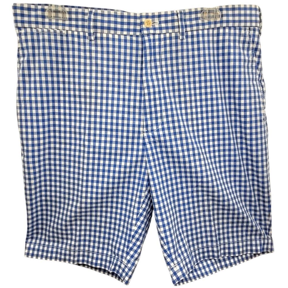 Ralph‎ Lauren Polo Golf Blue Gingham Plaid Mens Performance Shorts